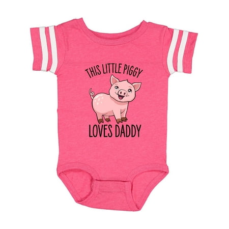 

Inktastic This Little Piggy Loves Daddy- cute Gift Baby Boy or Baby Girl Bodysuit