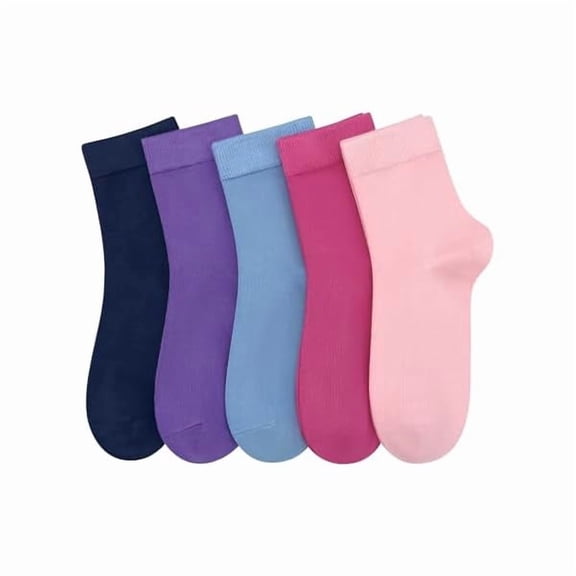 Eryueer Women Thin Cotton Socks Comfort Breathable Soft Socks Above Ankle Crew Socks 5 Pairs