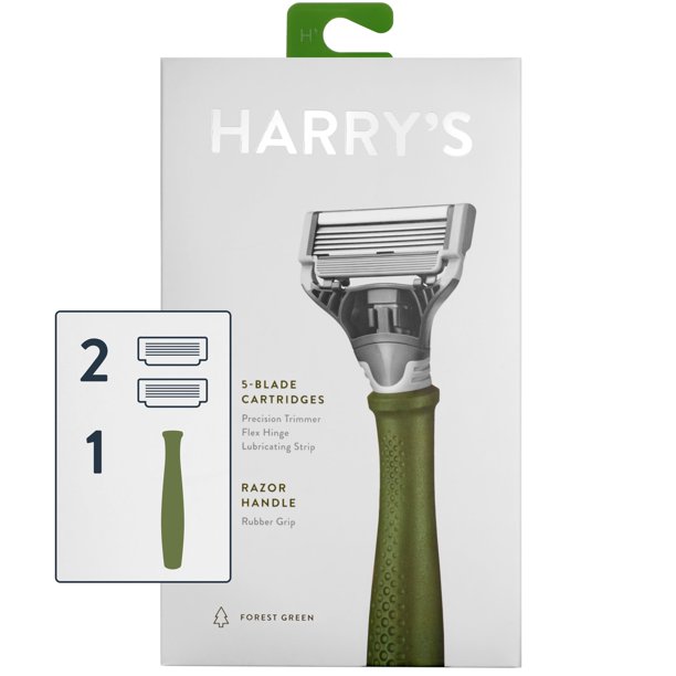 Harry's Men's Razor: Forest Green Handle and 2 Razor Blade Refills