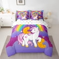thumbnail image 2 of Erosebridal Monogrammed C Bed in a Bag Twin size, Dreamy Unicorn Bedding Sets Twin Size, Initial A to Z Letter Reversible Comforter Sets with Sheets, Ultra Soft Bedroom Decorative, 7pcs, 2 of 7