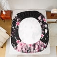 thumbnail image 4 of Manfei Pink Axolotl Twin Sheet Sets 3pcs for Kids Girls, Japanese Cherry Blossoms Twin Fitted Sheet, Black Pink Flat Sheet, Lightweight Room Decor, 4 of 6