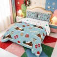 thumbnail image 2 of Manfei Christmas Happy Holiday Full Size Comforter Sets,Cartoon Snowman Bedding Comforter Set,Xmas Reversible,3-Piece,1 Comforter and 2 Pillowcases, 2 of 7