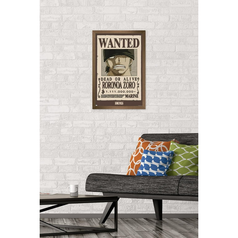 One Piece - Roronoa Zoro Wanted Poster Wall Poster, 14.725