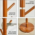 thumbnail image 3 of Wood Coat Rack Freestanding, Coat Stand with 8 Hooks, Kids Coat Tree with 3 height options and Sturdy Base, Rustic Coat Rack Small Hall Tree Brown YD-1008, 3 of 18