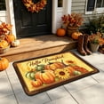 thumbnail image 5 of Hovilon 16x24 Inch Fall Pumpkin Thanksgiving Doormat, Yellow Polyester Welcome Mat, Non-Slip Washable Autumn Harvest Door Rug for Front Porch Entryway Kitchen, Indoor Outdoor Farmhouse Home Decor, 5 of 6