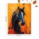 thumbnail image 3 of Qisvanset 12x16 Inch Pop Art Dark Horse Canvas Wall Art, Colorful Abstract Animal Ready To Hang Decor, 3 of 5