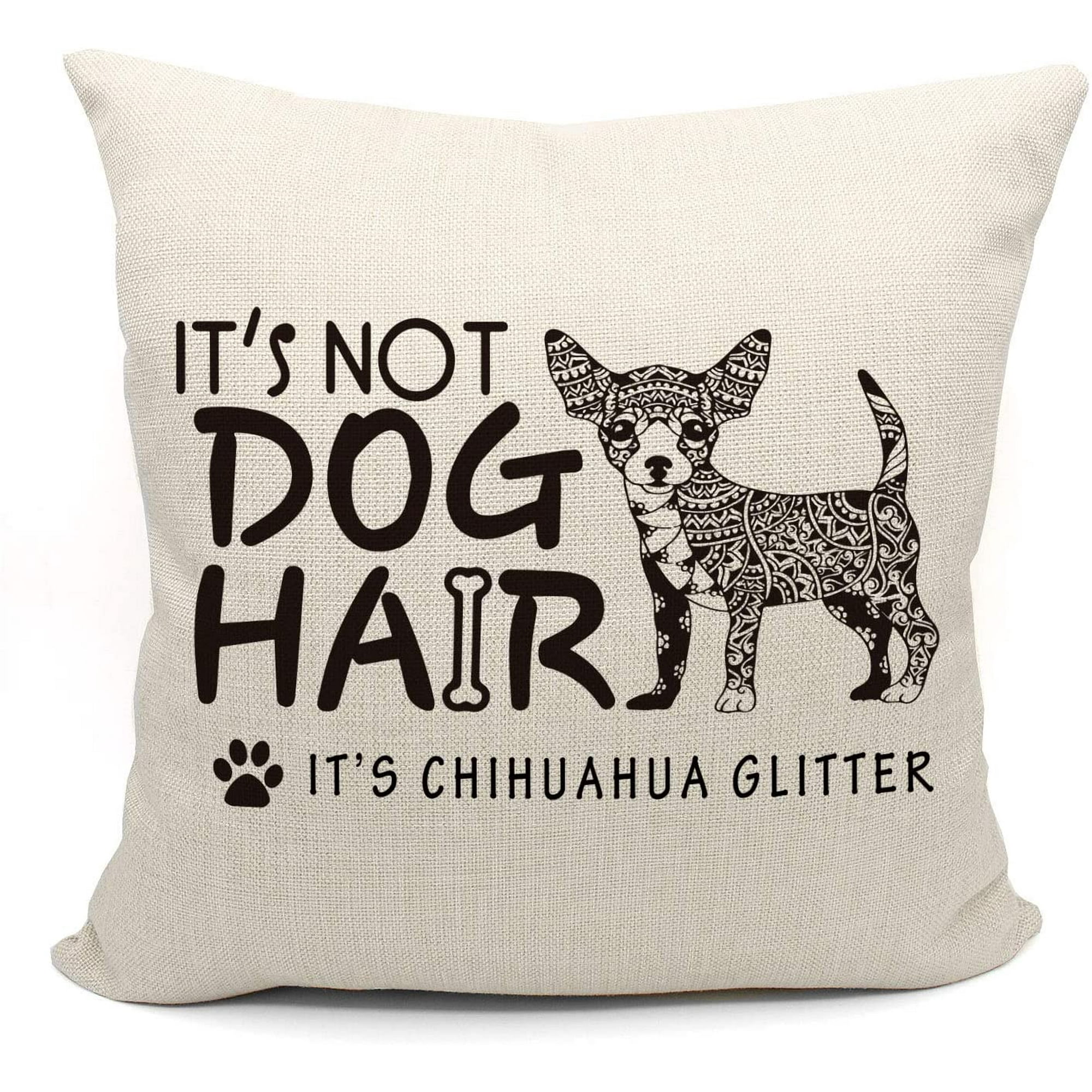 It s Not Dog Hair It s Newfie Glitter Throw Pillow Case Dog Lover Gifts Newfoundland Dog Gifts Funny Newfie Throw Pillow Cover 18 x 18 Inch Decorative Cotton Linen Cushion Cover for Sofa