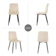 thumbnail image 4 of Set of 4 Dining Chair with Metal Legs, Modern Velvet Chair with Cushion Seat Back,  Upholstered Side Chair for Home Kitchen Restaurant and Living Room,Pre-Assembled Chairs, Beige, 4 of 9