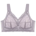 thumbnail image 2 of Jinhomg Women's Everyday Bras, Plus Size Wireless Sheer Lace Full-Coverage Bra for daily and T-shirt wear, Back Closure, Lace No Print, Soft Support Purple 38, 2 of 9