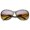 Tortoise-Gold / Amber, variant on sunglassLA Unisex Women's Metal Temple Rhinestone Accent Oval Gradient Lens Oversize Sunglasses (Black-Silver / Lavender) - 61mm