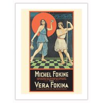 Michael Fokine and Vera Forina - Vintage Ballet Dance Poster c.1922 - Bamboo Fine Art 290gsm Paper Print (Unframed) 18x24in