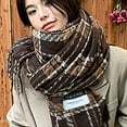 thumbnail image 3 of Luxalzxs Winter Scarf for Women Cold Weather Fashion Retro Plaid Shawls Wraps Thick Warm Soft Scarf Wraps for Women, 3 of 4