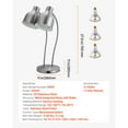 thumbnail image 5 of KFFKFF Food Warming Lamp, 500W Electric Professional Food Heating Light, Dual-Head Stainless Steel Potato Fry Warming Lamp with Trio of Bulbs, Food Heating Gear for Home Kitchen, Buffet, Diner, 5 of 9