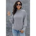 thumbnail image 4 of Women's Oversized Chunky Batwing Long Sleeve Turtleneck Sweater, 4 of 11