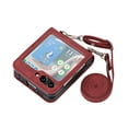 thumbnail image 6 of Crossbody Wallet Case for Samsung Galaxy Z Flip 6, Removable Lanyard Shoulder Strap Premium PU Leather Slim Cover with Card Slots Holder, TPU Bumper Shockproof Case for Galaxy Z Flip 6,Red, 6 of 10
