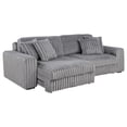 thumbnail image 5 of Jacana Corduroy Upholstered Dual Power Chaise Sofa Grey, 5 of 15
