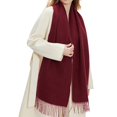 thumbnail image 7 of Womens Double Sided Scarf with Tassels, Soft Warm Winter Scarf for Cold Weather, 7 of 7