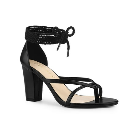 

Allegra K Women s Lace up Heels Sandals Chunky Heel Flip Flops Sandals
