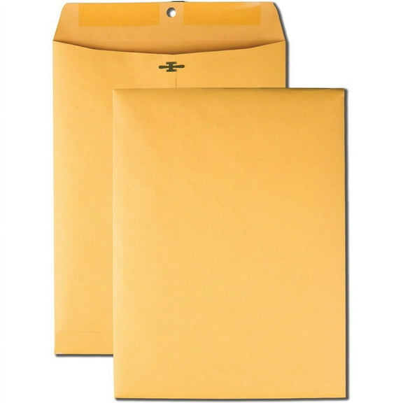 Quality Park High Bulk 9x12 Kraft Clasp Envelopes - Clasp - 9" Width x 12" Length - Gummed - Kraft - 100 / Box - Brown Kraft | Bundle of 5 Boxes