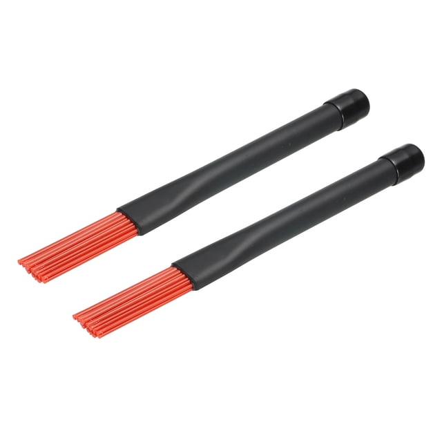 Unique Bargains Brosses à Tambour Rétractables Brosse de Percussion Bâton en Nylon Rouge pour Groupe de Jazz Acoustique Rock avec Sac de Rangement 2 Pcs