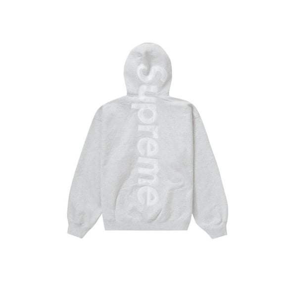 Supreme Men's Satin Appliqué Hooded Sweatshirt (FW23) Ash Grey, from StockX