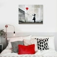 thumbnail image 3 of Nawypu Banksy Grafitti Girl with Red Balloon Modern Famous Canvas Paintings Wall Art Inspirational Grey Love Pictures Print Artwork for Dining Room Kitchen Home Office Decor, 3 of 3
