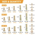 thumbnail image 2 of VIGRUE 566Pcs Heavy Duty Bolts and Nuts Assortment Kit, Grade 8 Hex Screws Bolts Nuts Kit, 1/4-20 5/16-18 3/8-16, 15 Common Sizes Included, 2 of 7