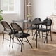 thumbnail image 4 of 4-foot folding mesa con forrado pu leather tabletop heavy-duty metal legs collapsible design estante bracket no assembly required para indoor/outdoor use-negra, 4 of 7