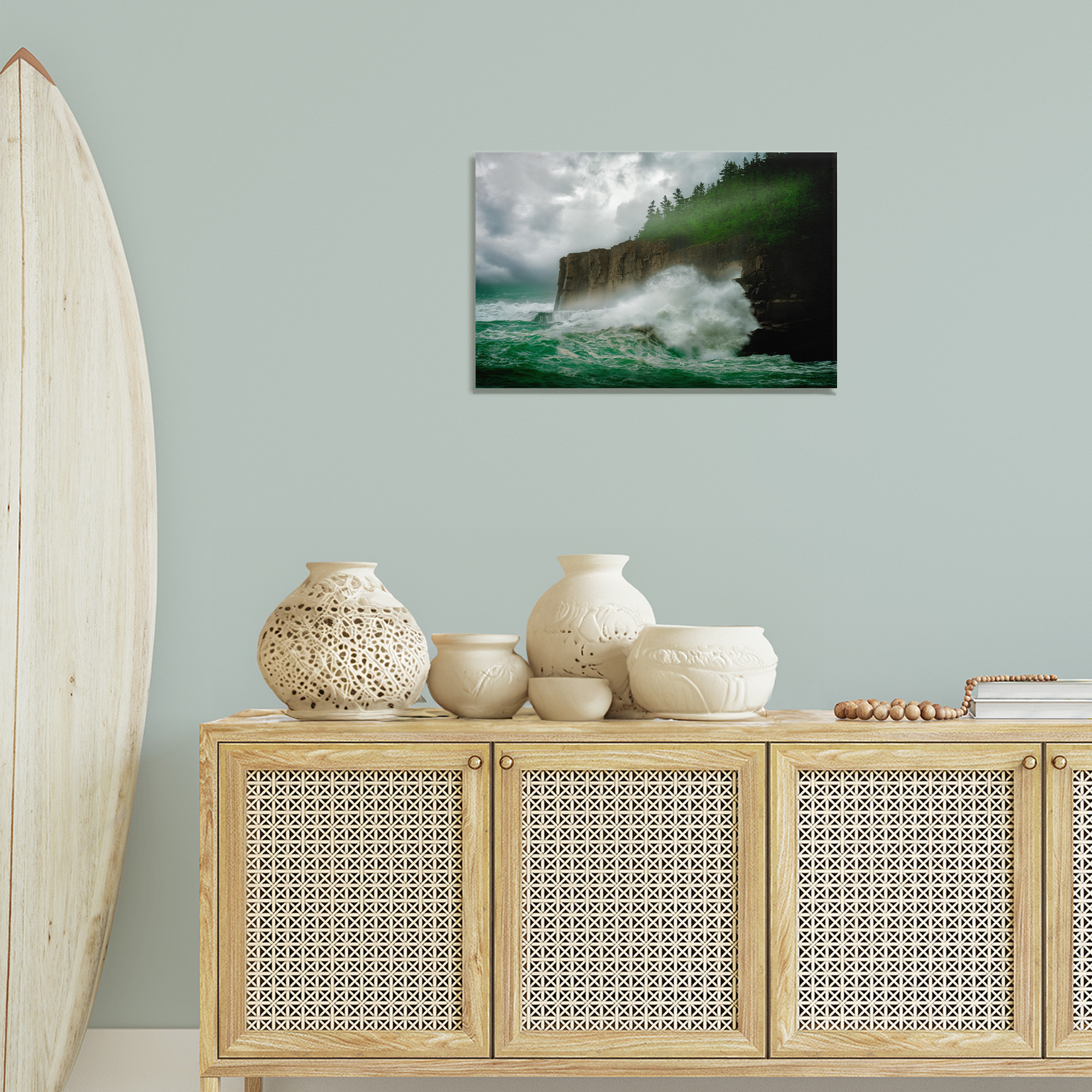 Stupell Industries Rushing Water Crashing Nautical & Beach Photography Wrapped Canvas Art Print Wall Art, 24 x 16