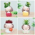 thumbnail image 2 of Pretty Comy Succulent Plant Pot Cute Girl Flower Planter Flowerpot Create Design Lovely Little Princess Home Garden Bonsai Pots, 2 of 6