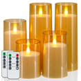 thumbnail image 1 of Juego de 5 velas LED sin llama de Homemory con temporizador remoto, 1 of 6