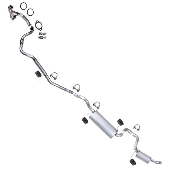 Northeastern Exhaust Y Pipe, Center Resonator, Muffler & Rear Resonator Fits 2008-2010 Chrysler Town & Country, Dodge Grand Caravan & VW Routan 4.0L - Direct Fit | Stainless Steel System Kit