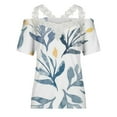 thumbnail image 5 of Birdeem Mode Femmes Été Col en V Dentelle Patchwork Manches Courtes Blouse Aguichant, 5 of 5