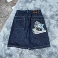 thumbnail image 4 of Pantalones cortos de estilo Vintage para hombre y mujer, Shorts vaqueros holgados con estampado de Hip Hop, Y2K, estilo gótico de baloncesto, novedad de verano, 4 of 5