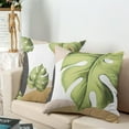 thumbnail image 6 of Set of 2 Green Tropical Leaves Pillow Cover Palm Monstera Leaf Throw Pillow Covers 16x16 Modern Art Farmhouse Pillowcase for Couch Outdoor Patio Living Room, 6 of 6
