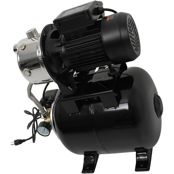 munirater 1.6HP Shallow Well Pump with Pressure Tank 1320GPH 115V ‎164 Feet Pressure Switch Automatic Water Booster Jet Pump for Home Garden Lawn