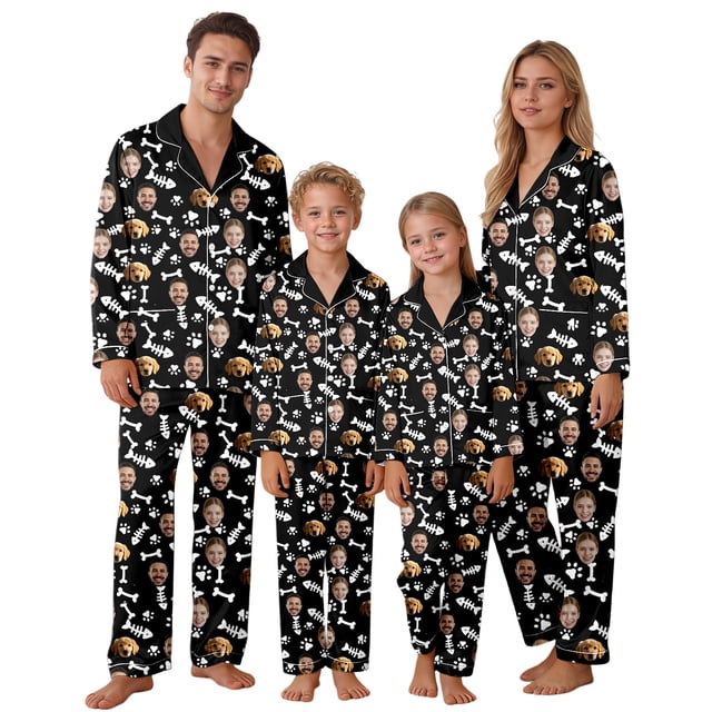 Ensemble de Pyjamas Assortis pour la Famille pour Parents et Enfants – Tenue de Pyjama Douillette pour Se Détendre et des Nuits de Rapprochement Confort Personnalisable pour la Maison