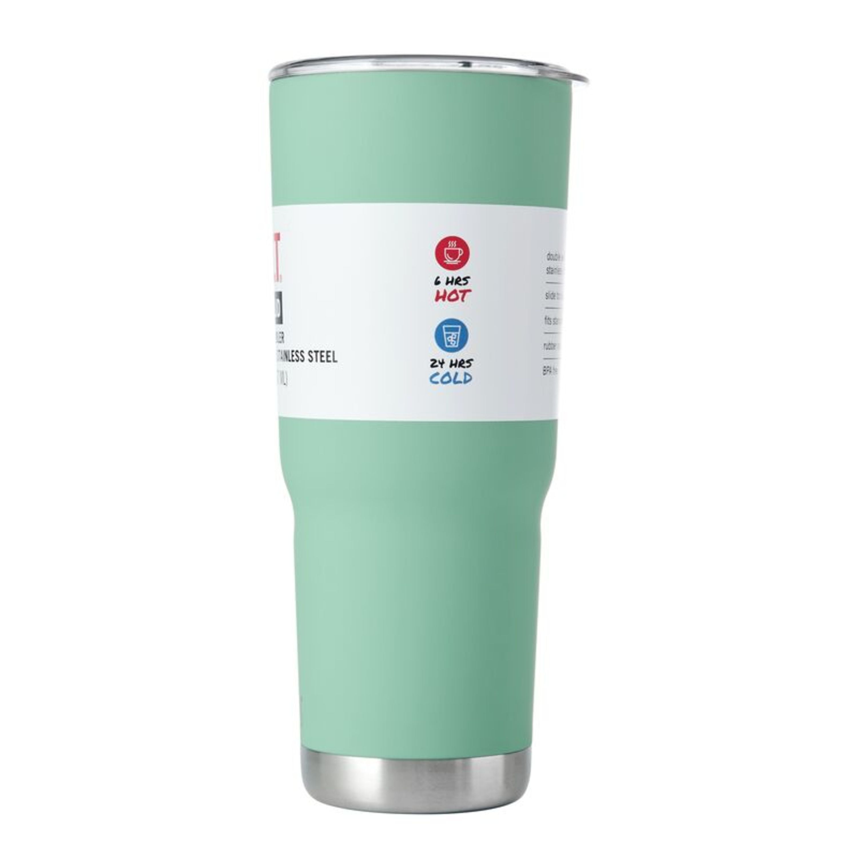 BUILT Torrent 30 oz Double-Wall Insulated Stainless Steel Tumbler Water Bottle, Mint