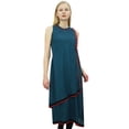 thumbnail image 1 of Phagun Kurta Indienne Bleu Sarcelle pour Femmes Kurti Drapé Longue Tunique Blouse Décontractée-14, 1 of 1