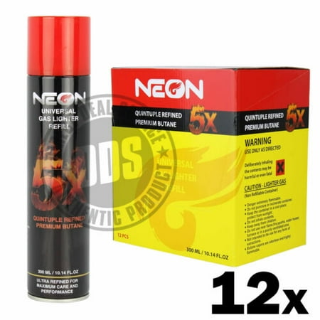 Neon 5x Butane Premium Filtered Refined Butane Gas Refill - 12