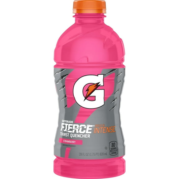 2X - Gatorade Fierce Strawberry Thirst Quencher, 28 Fl Oz Bottle