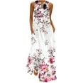 thumbnail image 1 of Leutsin Robe Longue Décontractée pour Femme, Robe Longue Sans Manches à Motif Floral Rayé, 1 of 8