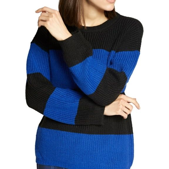 Sanctuary Clothing Womens Stripe Pullover Sweater, Blue, Large