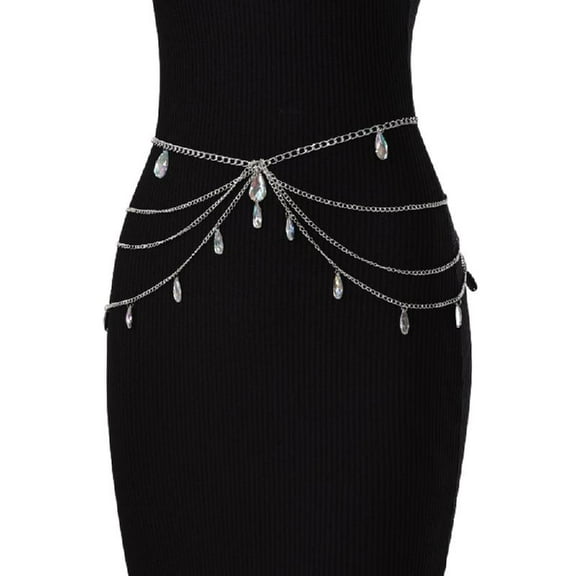 Yokua Body Chains for Suit Mini Skirt Jeans Body Accessories for Women Y2K Girls