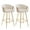 26-Inch | Cream, variant on Hassch 30 Inch Velvet Upholstered Bar Stools Set of 2, Modern Counter Barchairs with Padded Seat, Curved Backrest, Golden Metal Legs and Armrests for Kitchen Island & Dining Room (Green)