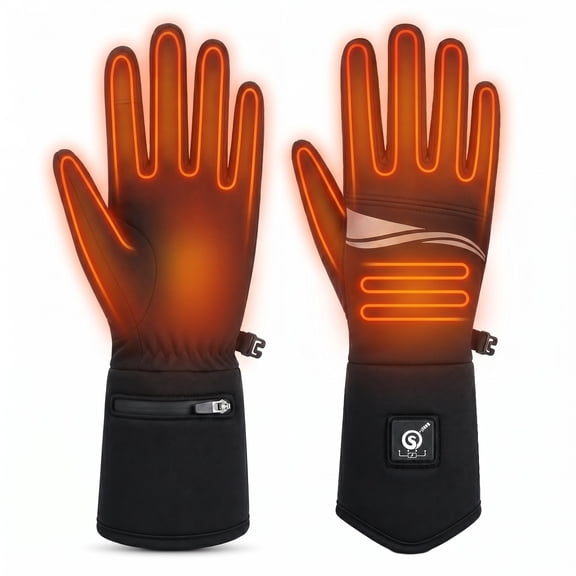  SNOW DEER Rechargeable Heated Glove Liners, Thin Lightweight Heated Gloves with Touchscreen Fingers, Up to 10 Hours of Warmth for Skiing, Cycling, Hiking and Daily Use