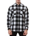 thumbnail image 2 of Demotime Men's Flannel Plaid Casual Button Down Shirt L White Plaid, 2 of 6