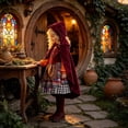 thumbnail image 5 of Faraee Girls Little Red Riding Hood Theme Dress Set Sleeveless Dress with Cloak Kids Festival Birthday Party Outfit Size 3-12 Years, 5 of 8