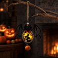 thumbnail image 5 of 3Pcs Halloween Wooden Pendant, Fufafayo Halloween Wooden Pendant With Lights, Hanging Wood Decor for Fall Autumn Home, Spooky Glowing Lantern Ornament for Wall Door Window, Halloween Party Decoration, 5 of 5