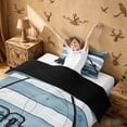 thumbnail image 3 of meiyoeat Go Fishing Stripe Twin Duvet Cover For Kids,Blue Wood Fishing Twin Bedding For Boys,Black Reversible,2pcs(No Comforter), 3 of 6